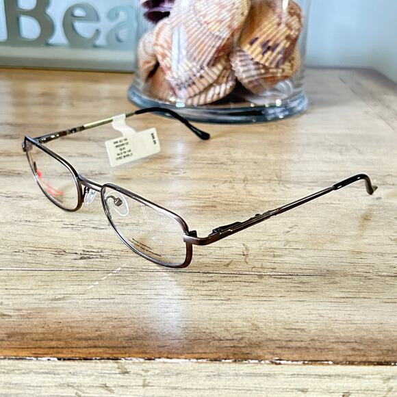 A2 Eyeglasses 100 Gunmetal Rectangular Frame 54.5 19 140  NEW - Picture 3 of 12